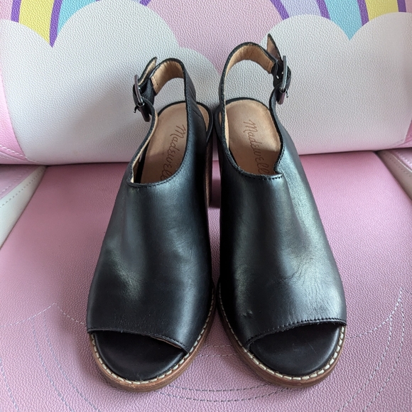 Madewell 'The Cary' Open Peeptoe Block Heeled Sandals (US W6) - Picture 2 of 8